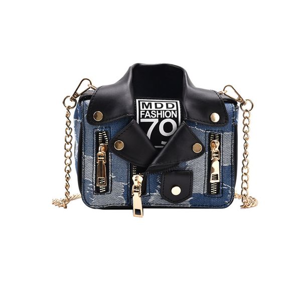 

luxury women's bag denim wear designer flap handbag elegant zipper pu leather shoulder sac new trendy collar rivet crossbody bag c0228