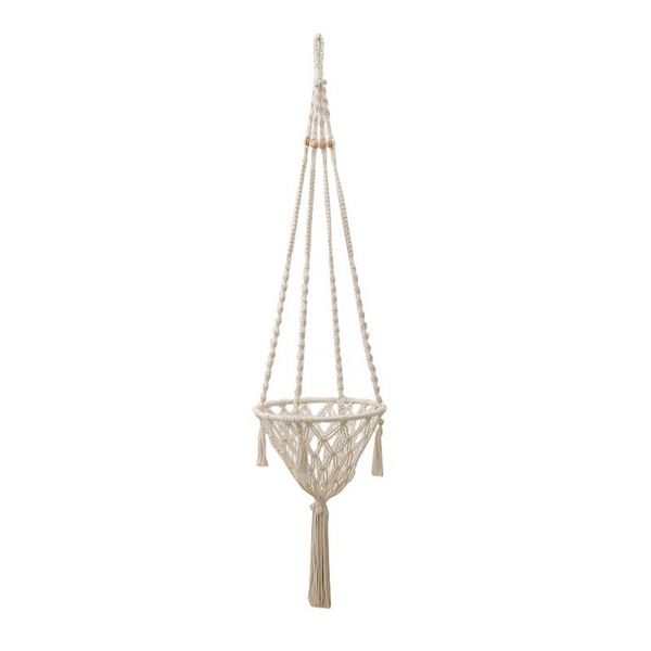 

tapestries 1pc hand-wove tapestry pendant wall hanging net bag ornament for home (white)