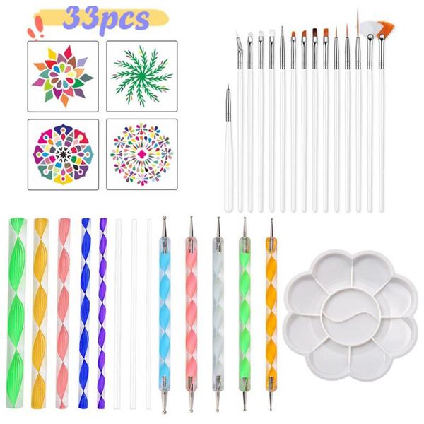 

craft tools mandala dotting for rocks coloring drawing different size painting with stencils and paint pallet