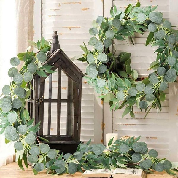 

2m artificial eucalyptus garland hanging fake ivy leaves vine wedding decor