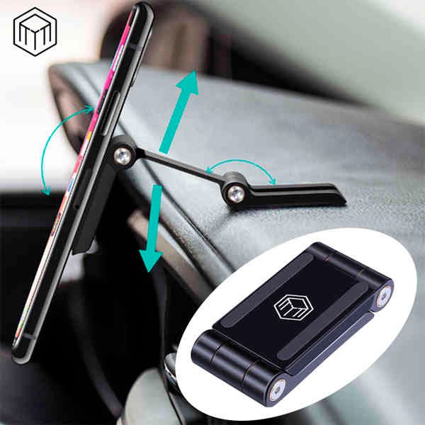 

metal magnetic double damping adjustable folding car phone holder