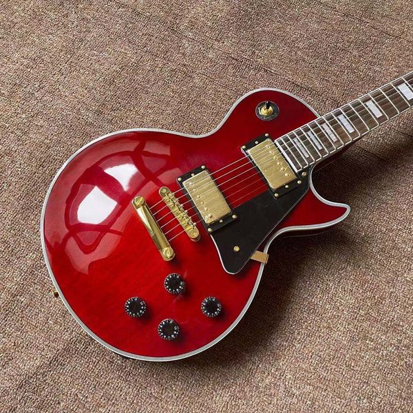 

custom electric guitar red color 6 stings guitarra,rosewood fingerboard mahogany body