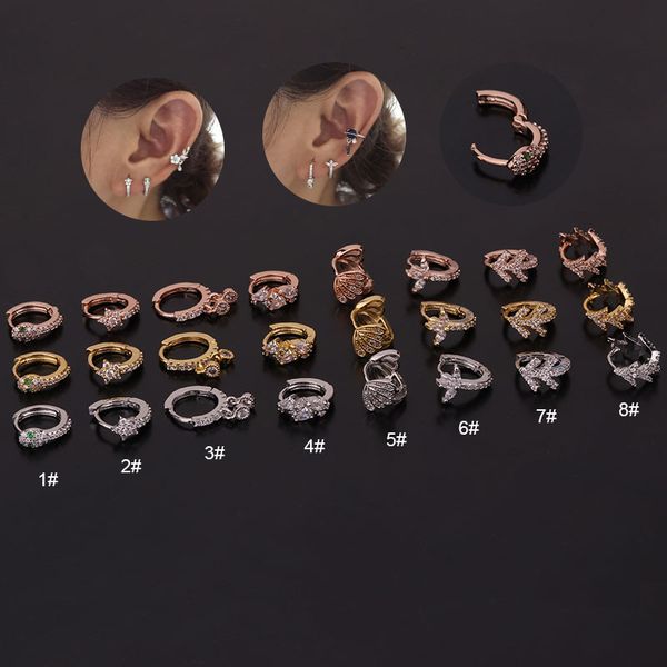 

kimter zircon cartilage ear clip dangle earrings mini snake star charm ears hoop gold silver color piercing body jewelry gift a87z