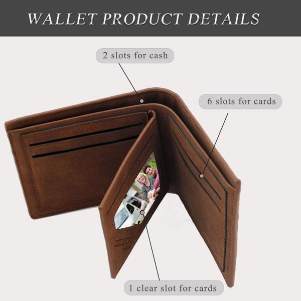 

wallets custom picture pu leather wallet men's bifold inscription po engraved thanksgiving gifts for him, Red;black