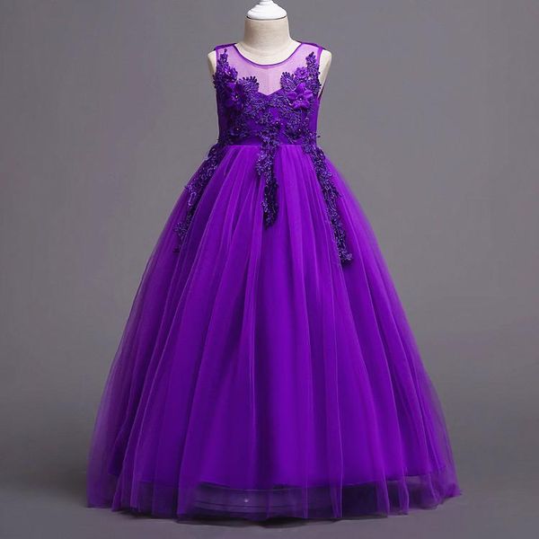 

girl's dresses girls dress kids princesses pure screen for children clothing aged 4-14, Red;yellow