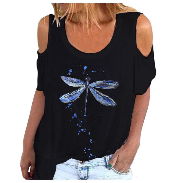 

around omen the throat loose casual printed short mouwen t-shirt femme 2021 women tshirtswoman t-shirts, White