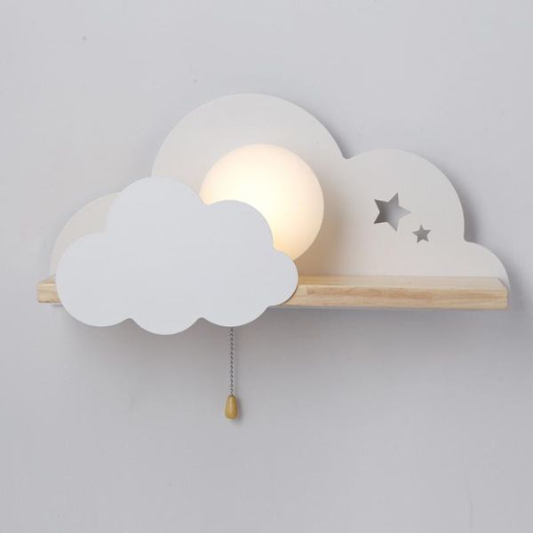 

wall lamp nordic creative cloud guest room bedroom children's bedside lamps decoration e27 light holder