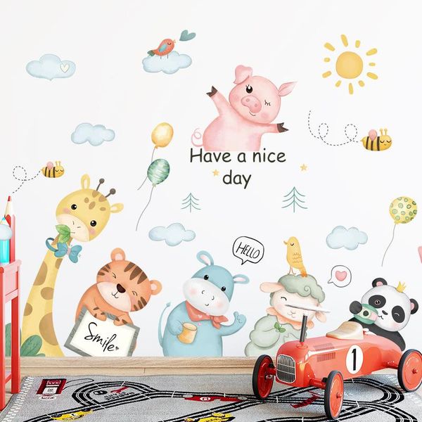 

wall stickers cartoon cute animals children room decoration kindergarten classroom decorate self-adhesive paper home