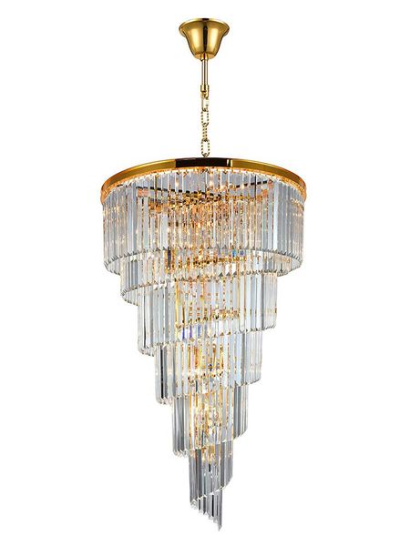 

pendant lamps modern gold chandelier lighting led spiral for living room indoor light fixture home prism cristal dining lamp