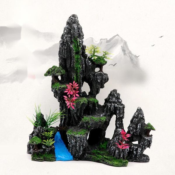 

decorations aquarium sandstone decoration fish tank landscaping lagre stone mountain ornaments shelter aquascape landscape decor