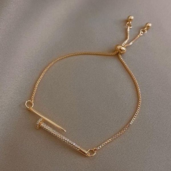 

link, chain korean simple cubic zirconia woman bracelet for women fashion crystal gold lucky anniversary gift jewelry, Black