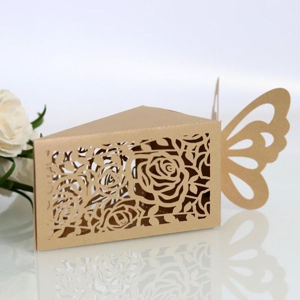 

gift wrap kraft rose hollow flower laser cut candy boxes cupcake packaging dragee wedding decoration party favors and gifts guests