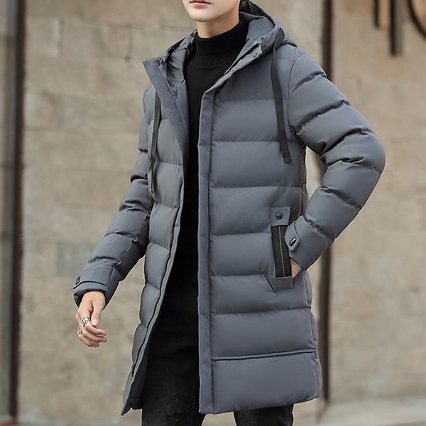 

men winter parka long section 4 colors new warm thicken jacket outwear windproof coat hooded plus size 6xl 210222, Black