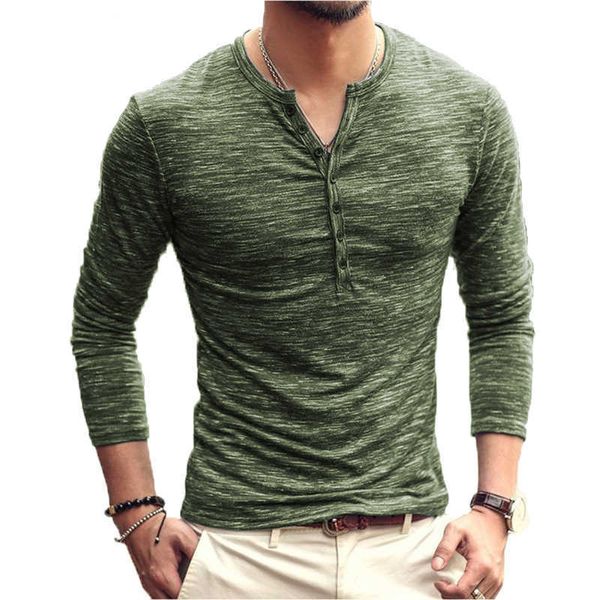 Shokotano мужская рубашка хенли с длинным рукавом стильный тонкий подходящий тройник топы кнопки воротник повседневная футболка мужская вершина дизайн тройник SH190828