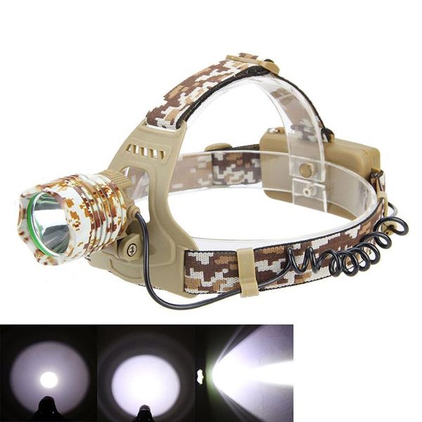 

headlamps xm-l t6 led camouflage headlamp headlight head torch waterproof camp fishing lamp light 2*battery+car eu/us/au/uk plug charger