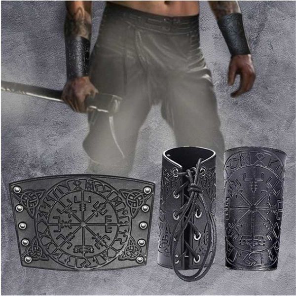 

medieval punk embossed nail leather armor wristband
