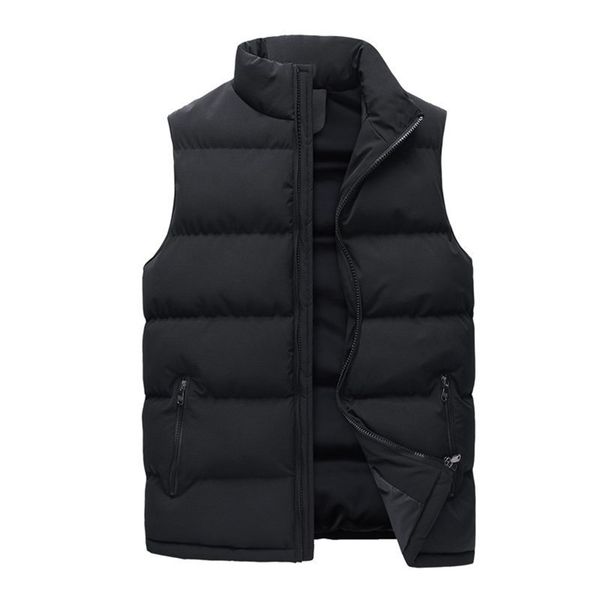 

casual down jacket winter warm vest black sleeveless jacket man without hood 211119, Black;white