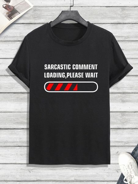 

men slogan & geo print tee t06s#, White;black