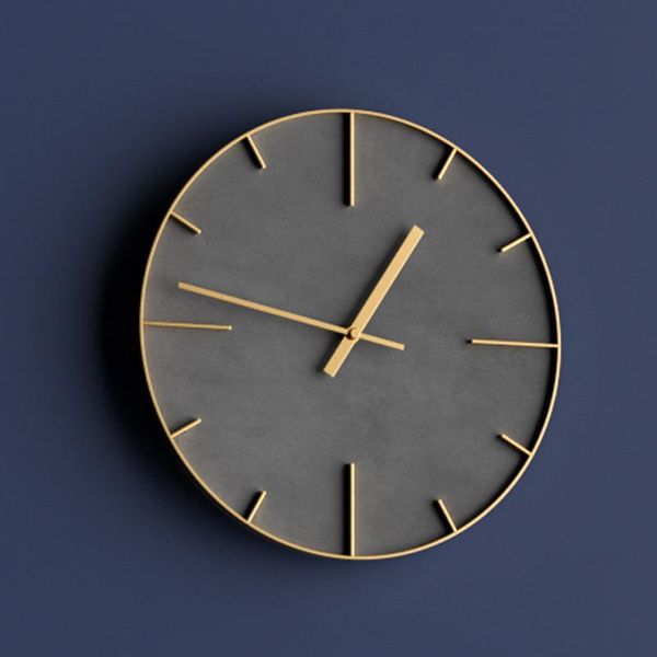 

wall clocks mute modern fashion clock grey simple personality unique nordic living room wandklokken office decor eb50wc