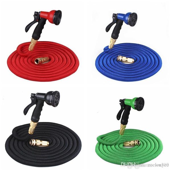 

25ft retractable hose natural latex expandable garden hose garden watering washing car fast connector water hose with water gun dbc dh0756