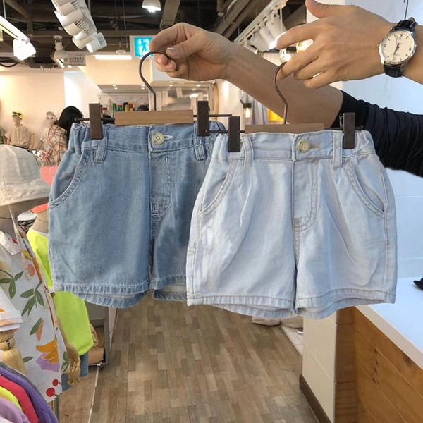 

shorts boys and girls denim 2021 summer children's clothing kids fashion solid color casual jeans, Black