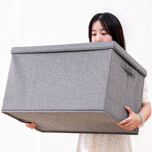 5 tamanhos cubo caixa de armazenamento de dobradura não tecida para brinquedos caixas de armazenamento de tecido com tampa de quarto home armário escritório organizador berçário 210309