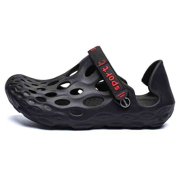 

2022 new pulomies summer men sandals massage clogs slippers outdoor garden shoes pool bathroom slides mules beach, Black