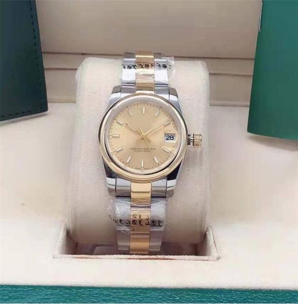 

2021women's watch 31mm women's mechanical automatic watch sports waterproof, stainless steel folding buckle, sapphire glass, star, Slivery;brown