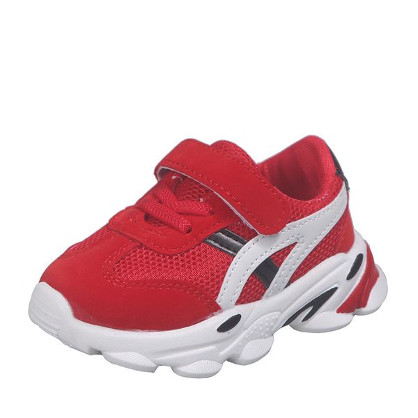 

children sport shoes boy girl spring autumn fashion casual breathable outdoor kids shoe sneakers running walking shoes, Black;red