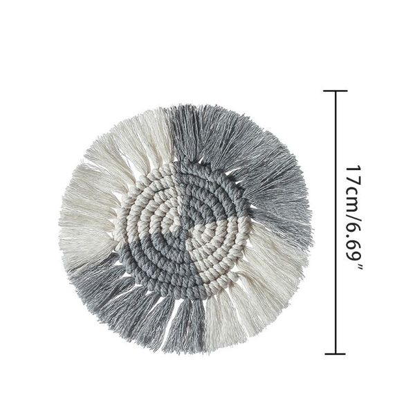 

mats & pads cotton braid handmade macrame cup pad bohemia style non-slip mat