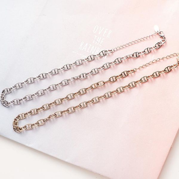 

pendant necklaces letter d chokers women punk hip hop pig nose chain necklace fashion statement jewelry z265, Silver