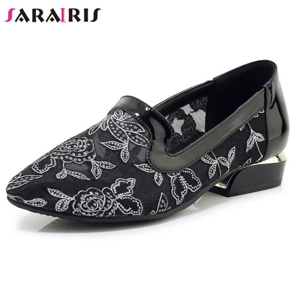 

dress shoes sarairis fashion female rose pattern cloth pumps spring summer pointed toe women shallow woman, Black