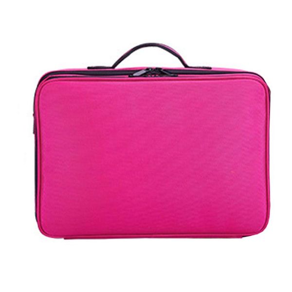 

fashionable 3 layers makeup bag beauty artist storage cosmetic bags organizer brush box handbag with strap neceser maquillaje