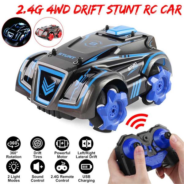 

2.4G High Speed Drifting Stunt Car 4WD Remote Control Car Flipping Stunts with Light Sound RC Car Toy for Kids Gift
