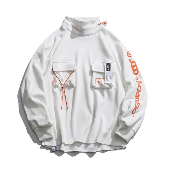 

men's hoodies & sweatshirts misniki winter thick jacket parkas men hooded collar streetwear ribbon coats parka mens hip hop outwea, Black