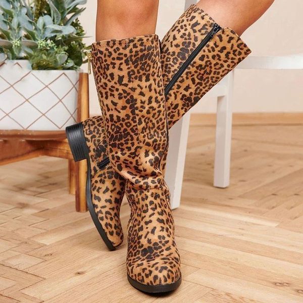 

boots 2021 women knee high low heels shoes woman vintage pu leather gladiator warm shoe chaussures femme zapatos mujer sapato, Black