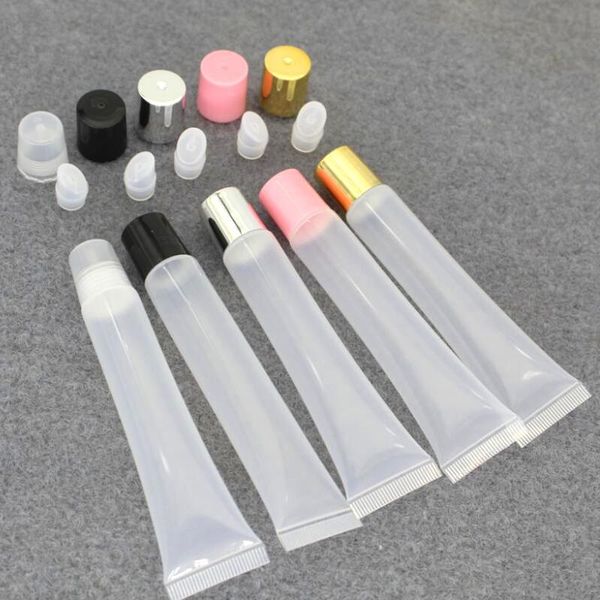 

10pcs 10ml 15ml 20ml empty lipstick tube,lip soft hose,makeup squeeze sub-bottling,clear plastic lip gloss container f606