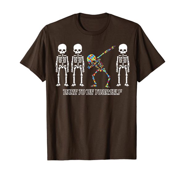 

skeleton dabbing autism shirt autism awareness month, White;black