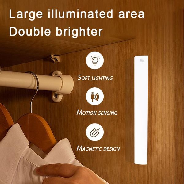 

cabinet light 7/12/20led motion sensor led night wireless usb rechargeable lamp for kitchen wardrobe stairs