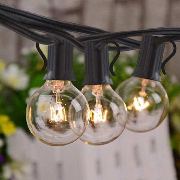 

25ft patio string lights g40 25 globe bulbs outdoor waterproof garland light wedding dollhouse christmas decorative fairy lights