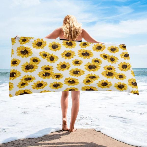 

towel yellow flower warm sunflower bath camping bathroom accessories microfiber beach towels for adults
