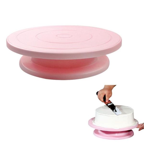 

rotating anti-skid round plastic cake plate turntable rotary decorating stand baking cake kitchen table diy tool y8t4