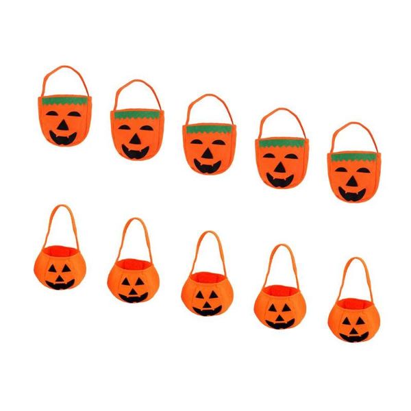 

gift wrap 10pcs portable halloween trick treat pumpkin bucket bag for kids children candy party favors decoration supplies