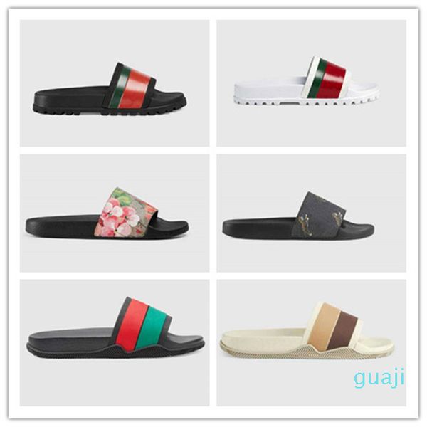 

fashion colors designer woman g slippers with box men slipper gear bottoms flip flops women luxury sandals classic causal leather thong sand, Black