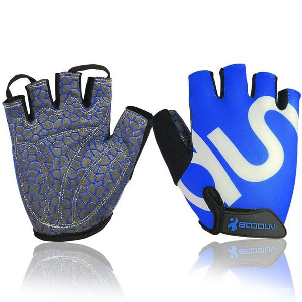 

cycling gloves men's stretch silicone bike summer motorcycle fingerless sports protective fashion printed, Black