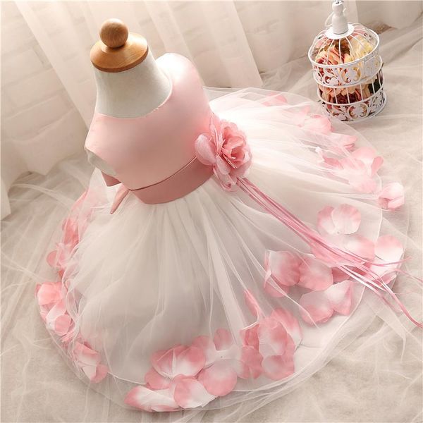 

girl's dresses baby girls flower princess dress 1 2 years old birthday party christening gown kids children bridesmaid wedding 3-10, Red;yellow
