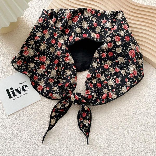 

scarves women double silk scarf polychromatic floral elegant fashion western style neckerchief tie decorative, Blue;gray
