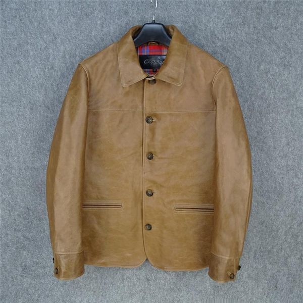 

men's leather & faux . arrival.quality mens genuine jacket,warm cowhide coat.wholesales.brakeman brown clothes., Black