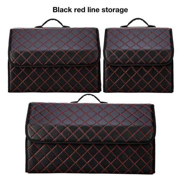 

car organizer storage bag pu leather trunk box folding