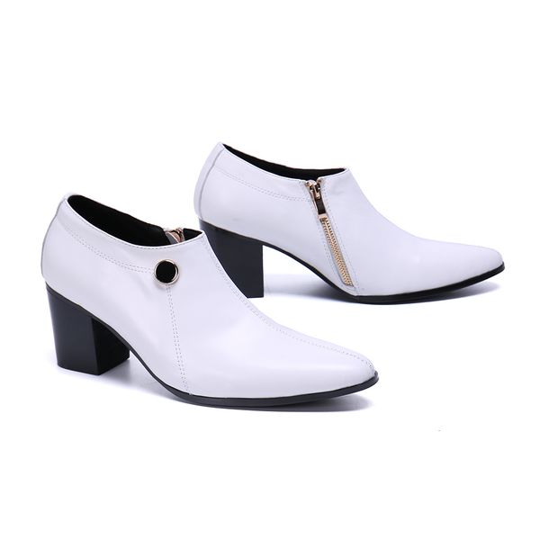 

dress shoes high-heeled boots men high heels men's leather big party shoes yflg, Black